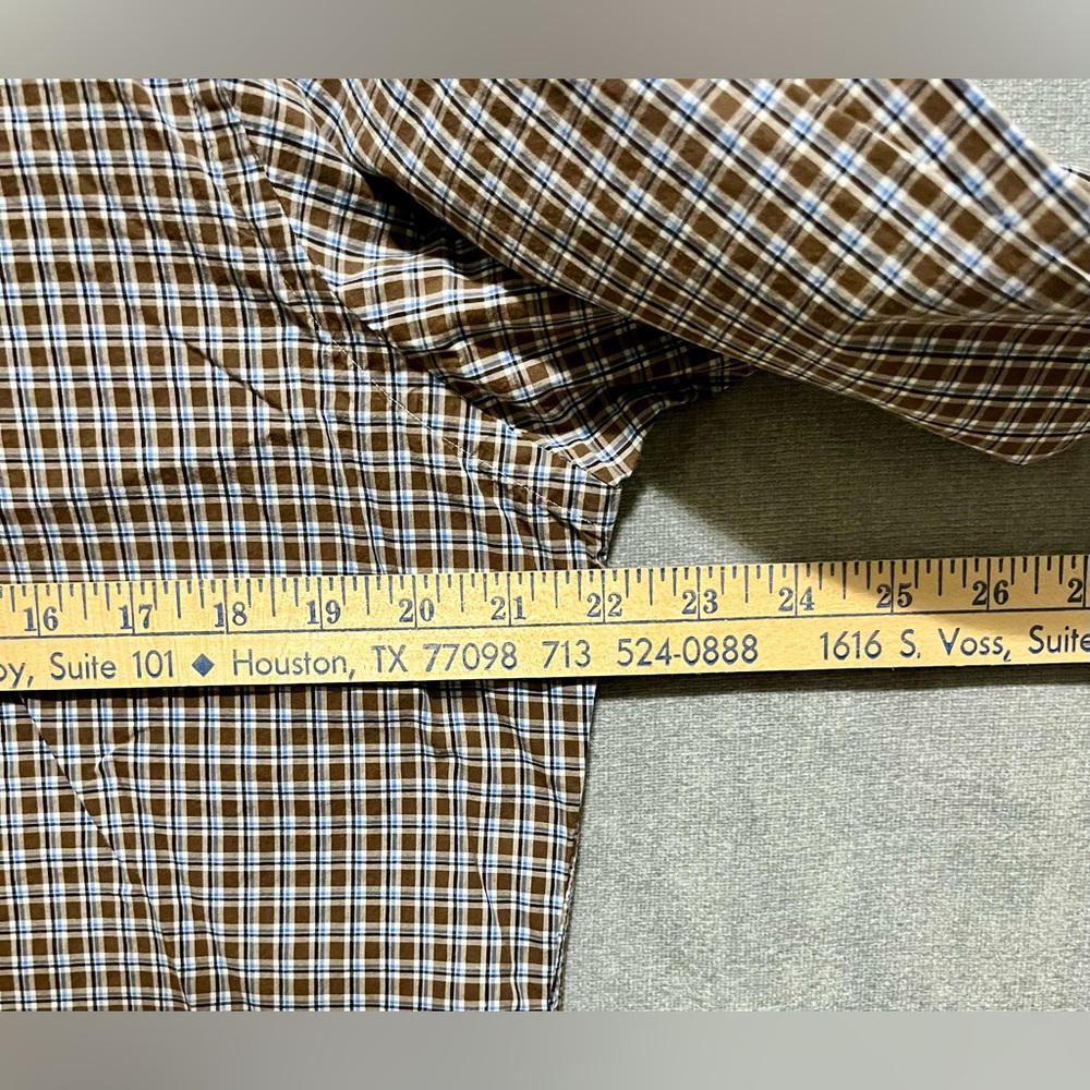 Polo Ralph‎ Lauren Brown Blue Checkered Button Down Shirt Size Medium - Picture 5 of 10